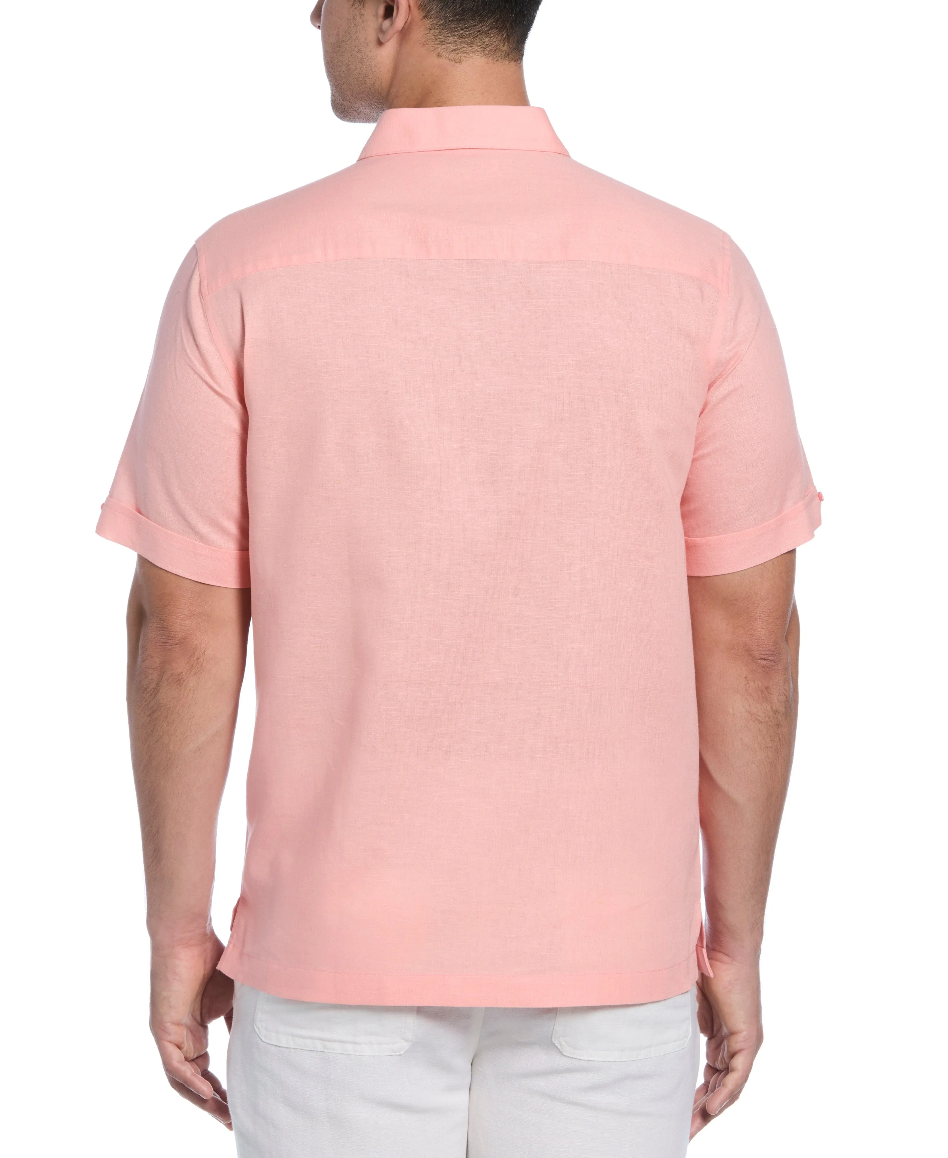 Linen Blend Embroidered Panel Shirt
