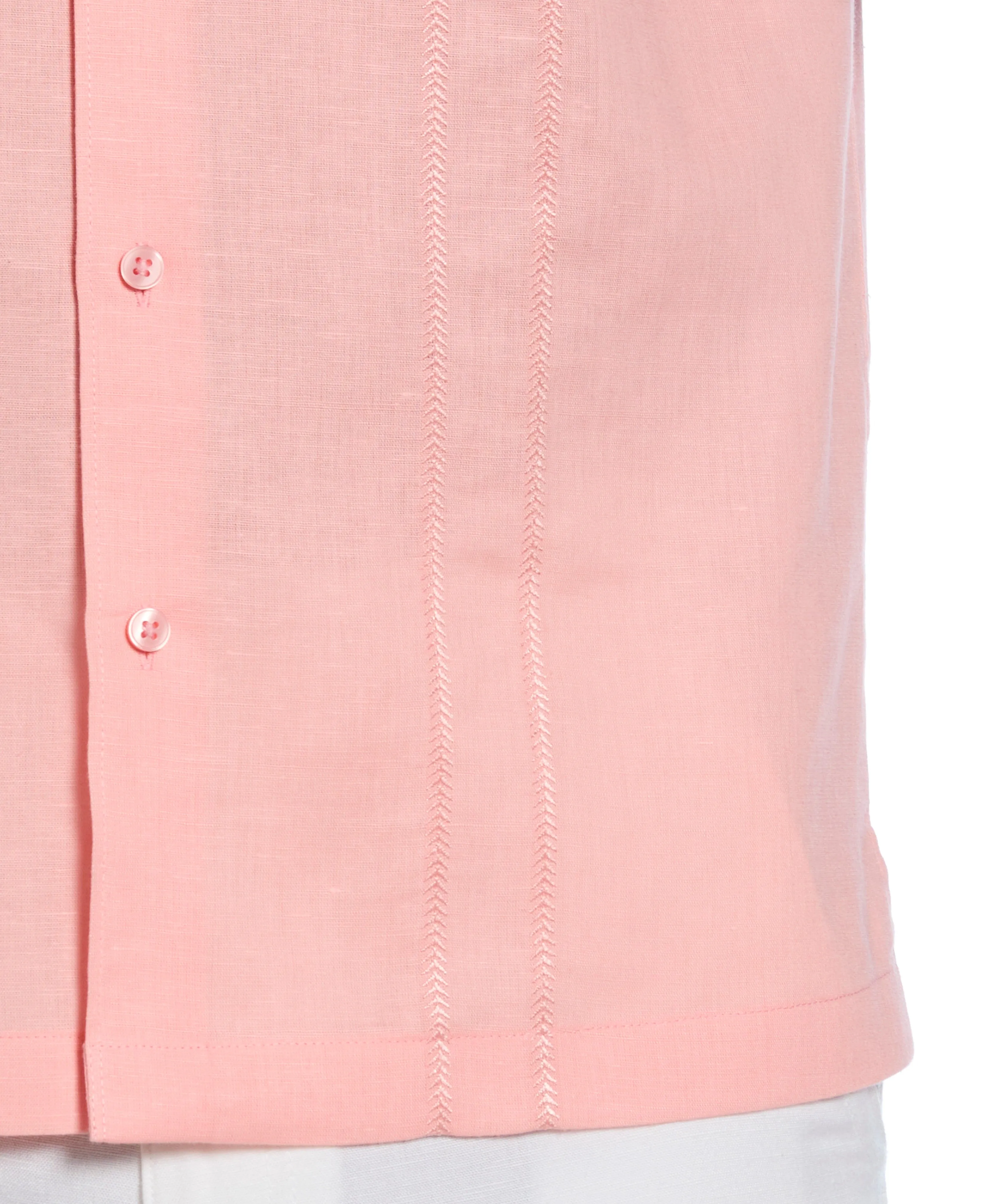 Linen Blend Embroidered Panel Shirt