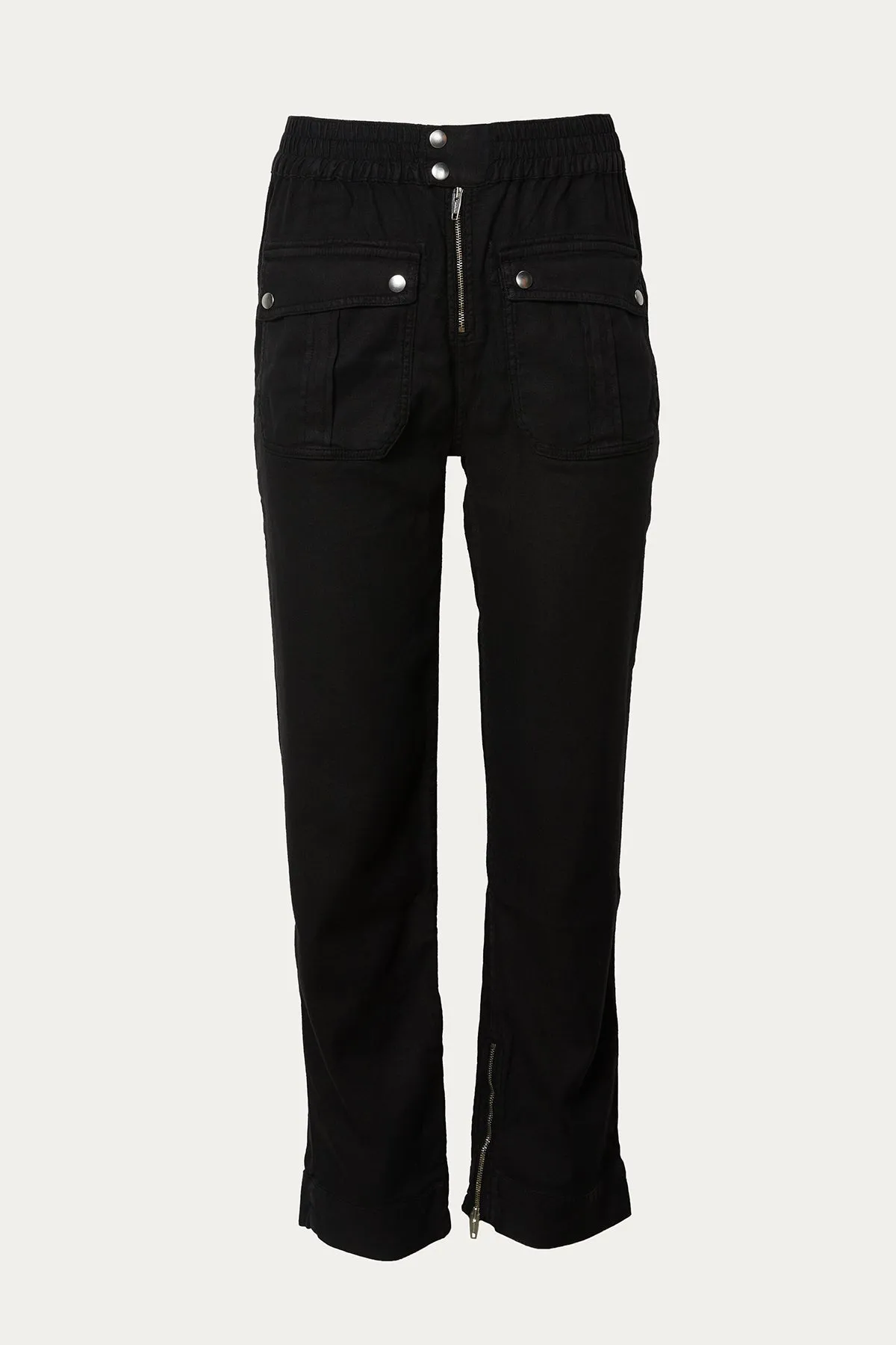LINEN-BLEND STRAIGHT-LEG CARGO PANTS
