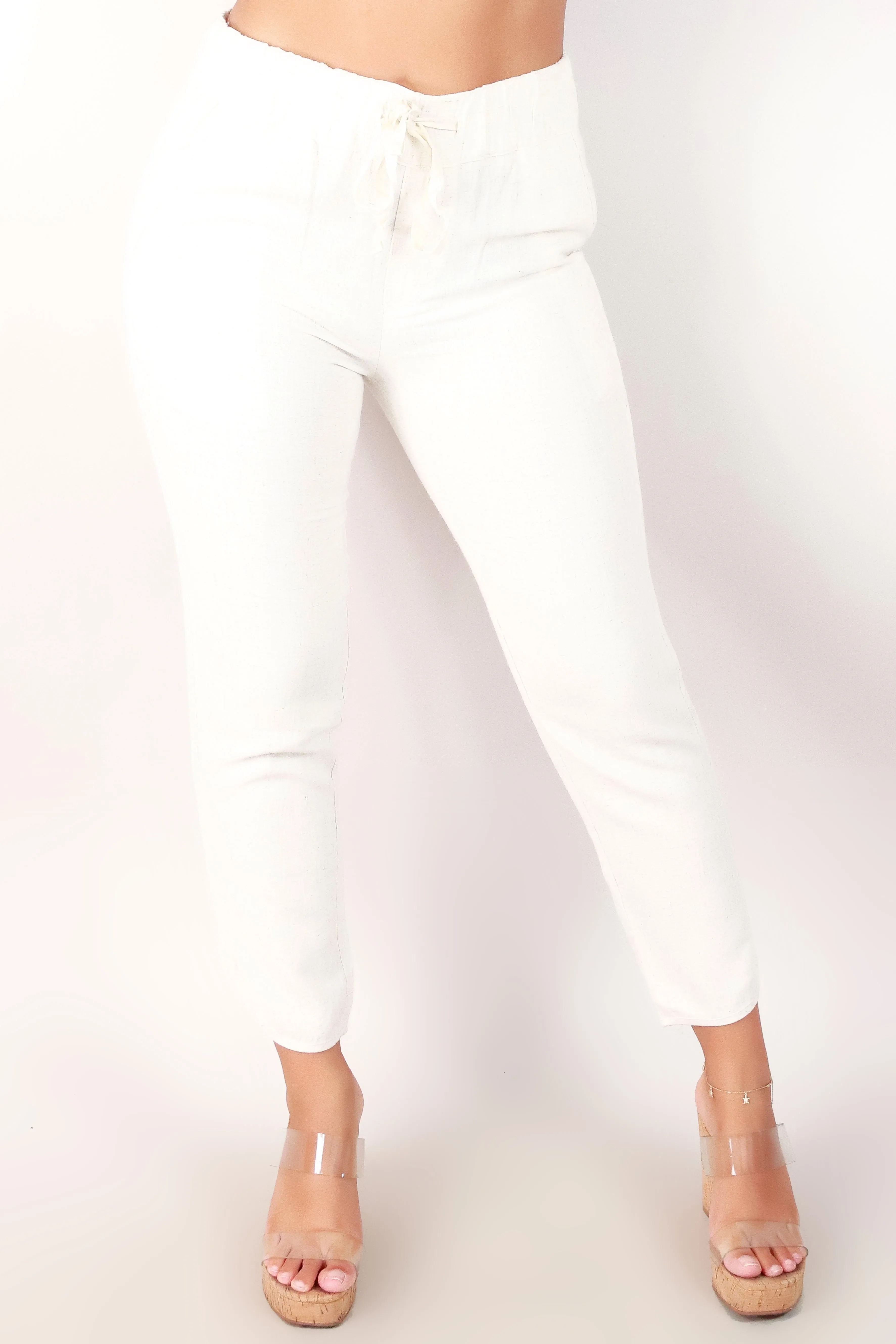 LINEN CAPRI PANTS
