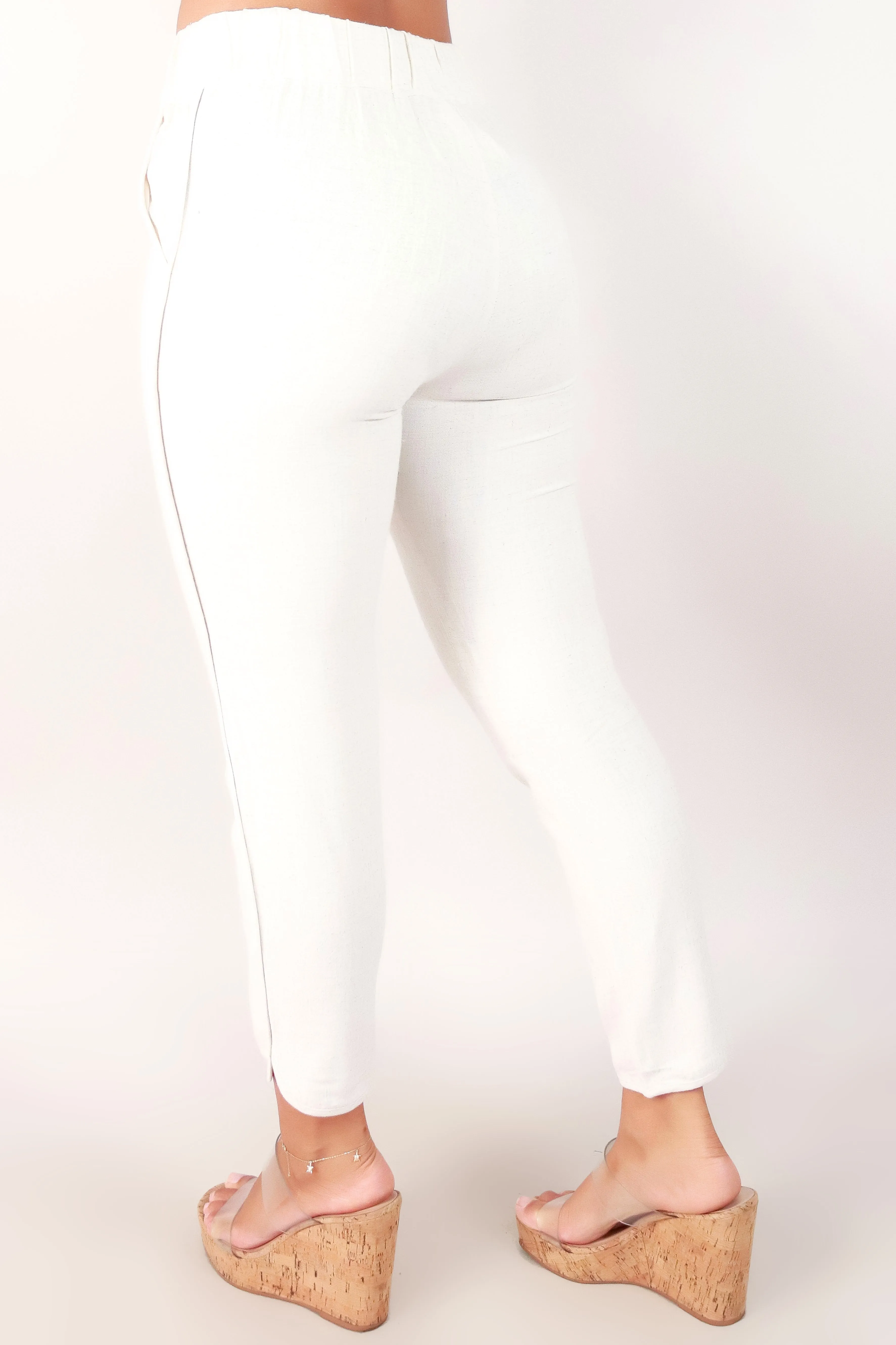 LINEN CAPRI PANTS