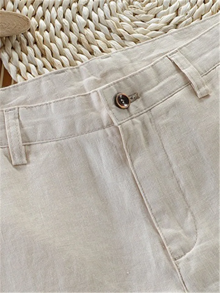 Linen Casual Solid Color Pants For Men