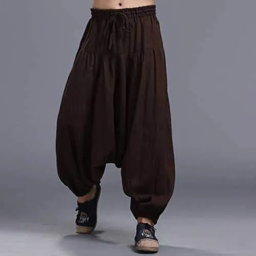 Linen Solid Color Harem Pants