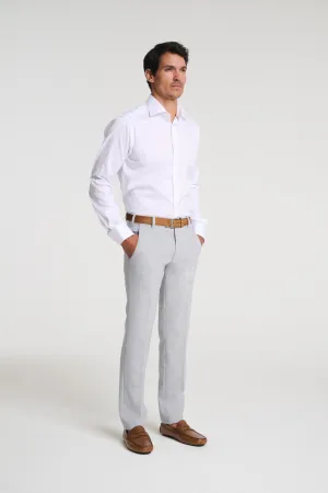 Linen Stretch Travel Pant - Light Grey