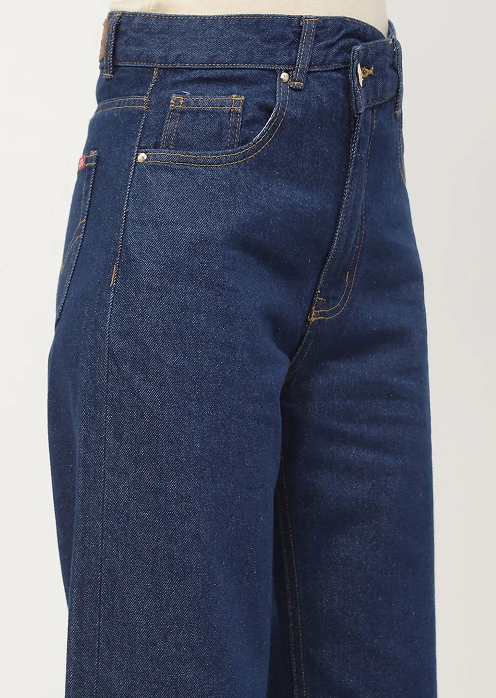 Madame Highly Washed Blue Wide Leg Jeans