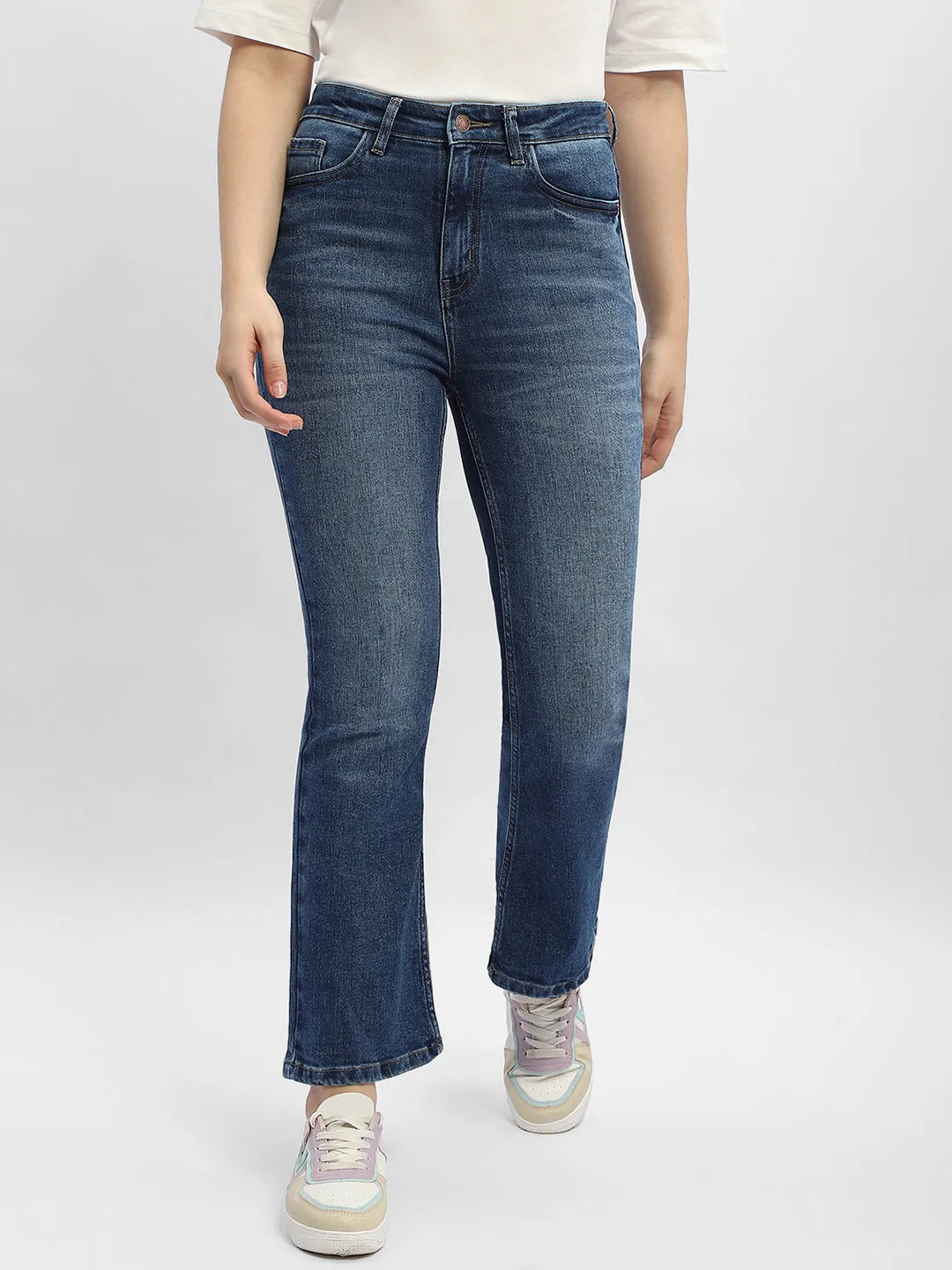 Madame Light Washed Mid Blue Flared Jeans