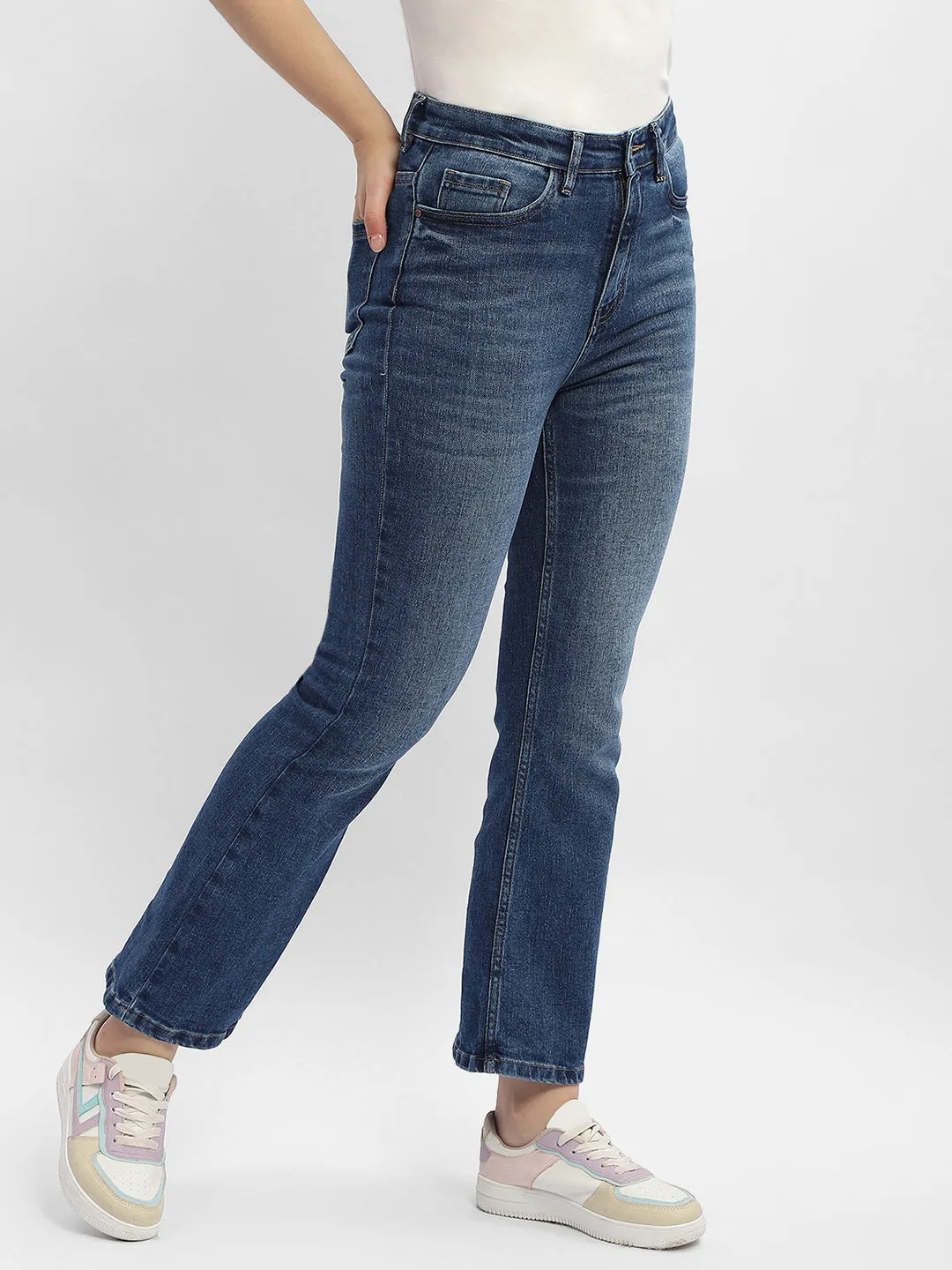Madame Light Washed Mid Blue Flared Jeans