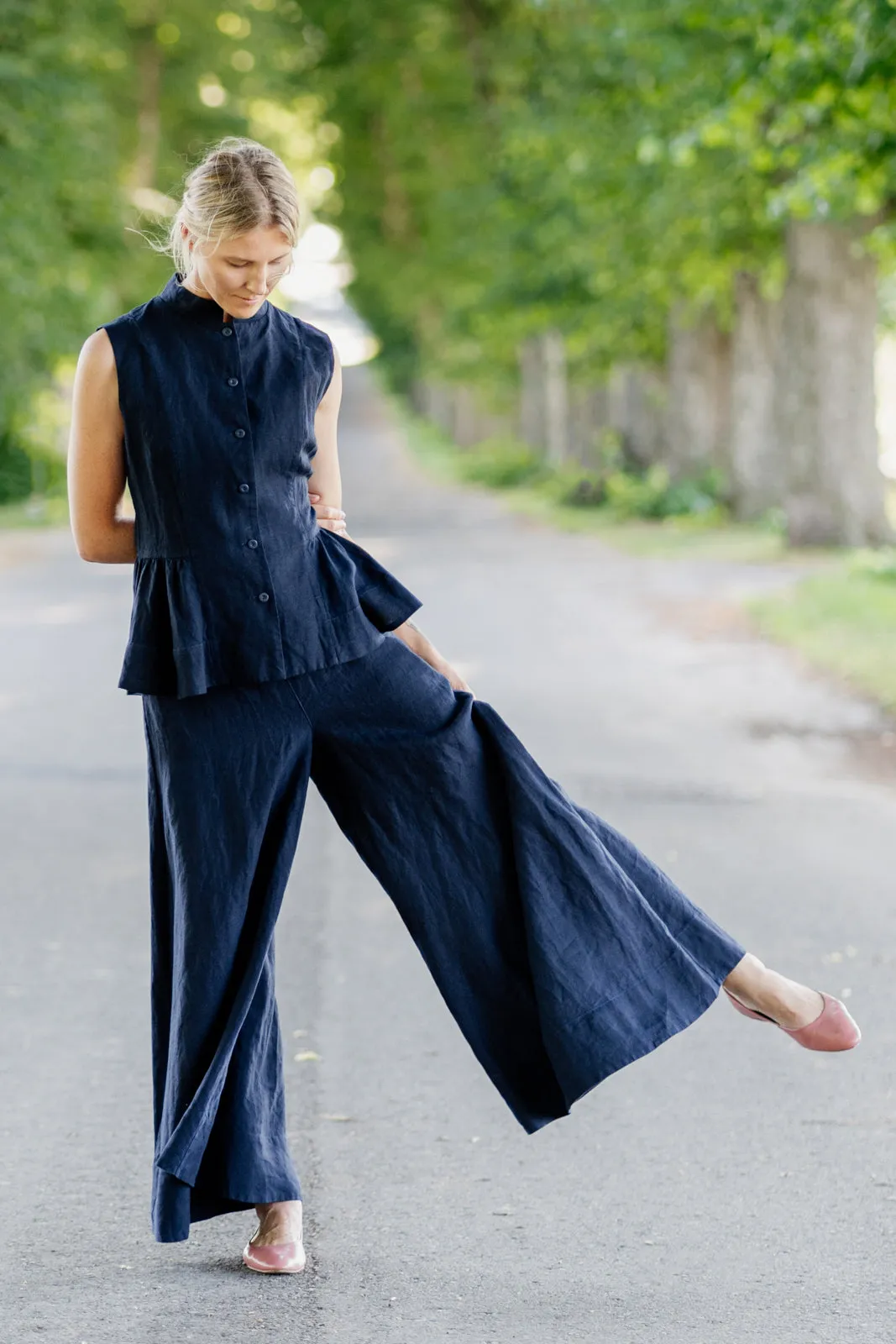 Maxi Catherine Trousers, Night Navy