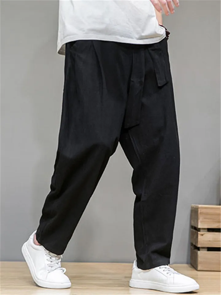 Men Elastic Waist Casual Loose Pants