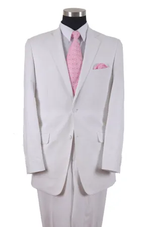 Mens 2 Button 100% White Linen Suit