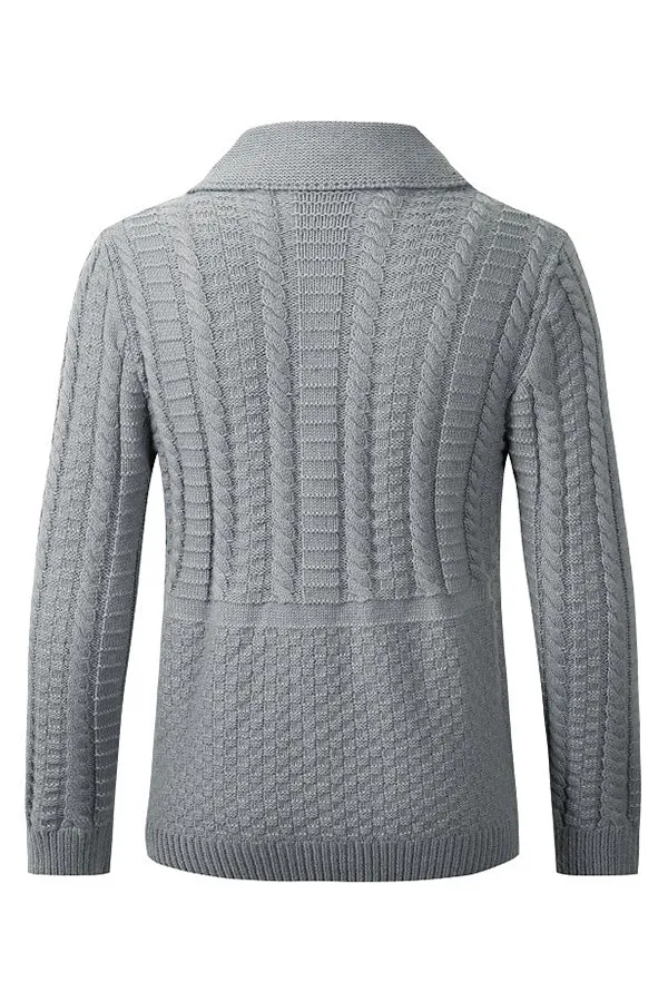 Men's Casual Loose Lapel Knit Sweater