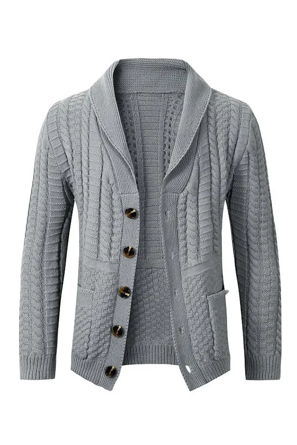 Men's Casual Loose Lapel Knit Sweater