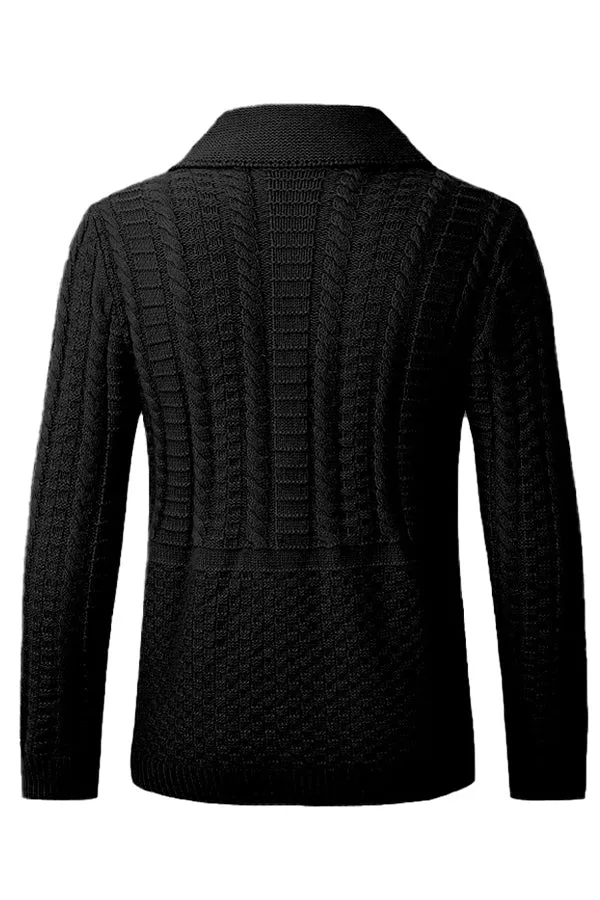 Men's Casual Loose Lapel Knit Sweater