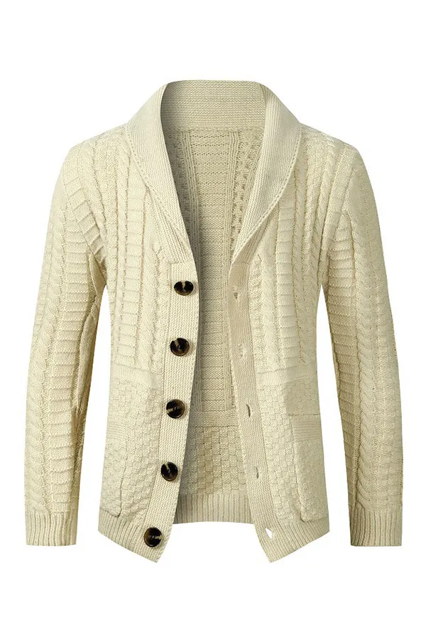 Men's Casual Loose Lapel Knit Sweater