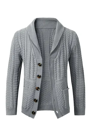 Men's Casual Loose Lapel Knit Sweater