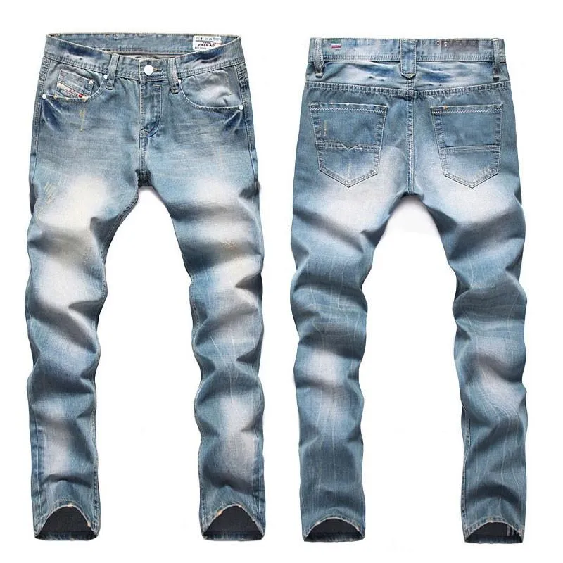 Men's Designer Light Stone Washed Jeans