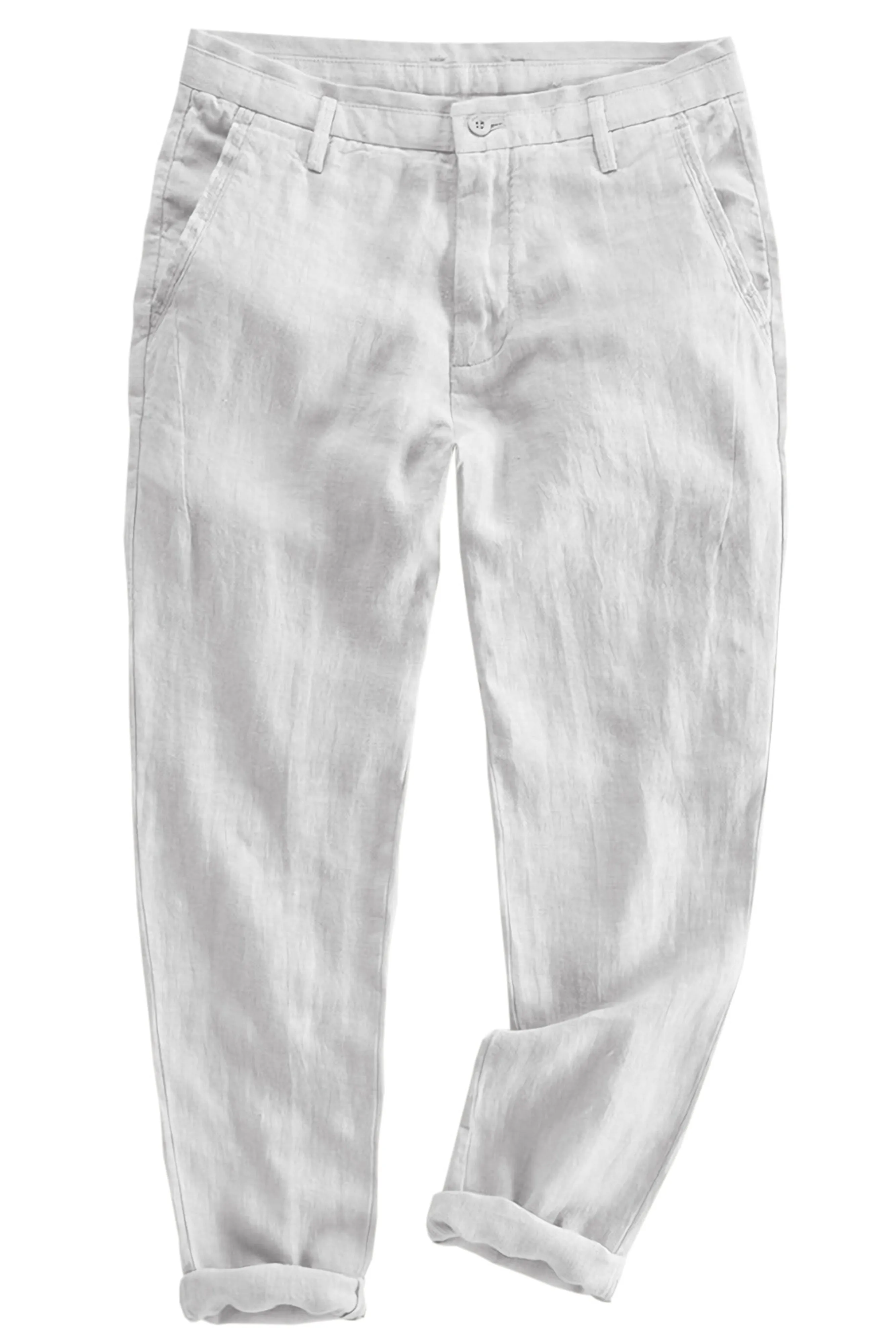 Men's Elastic Waist Loose Casual Summer Solid Color Pants