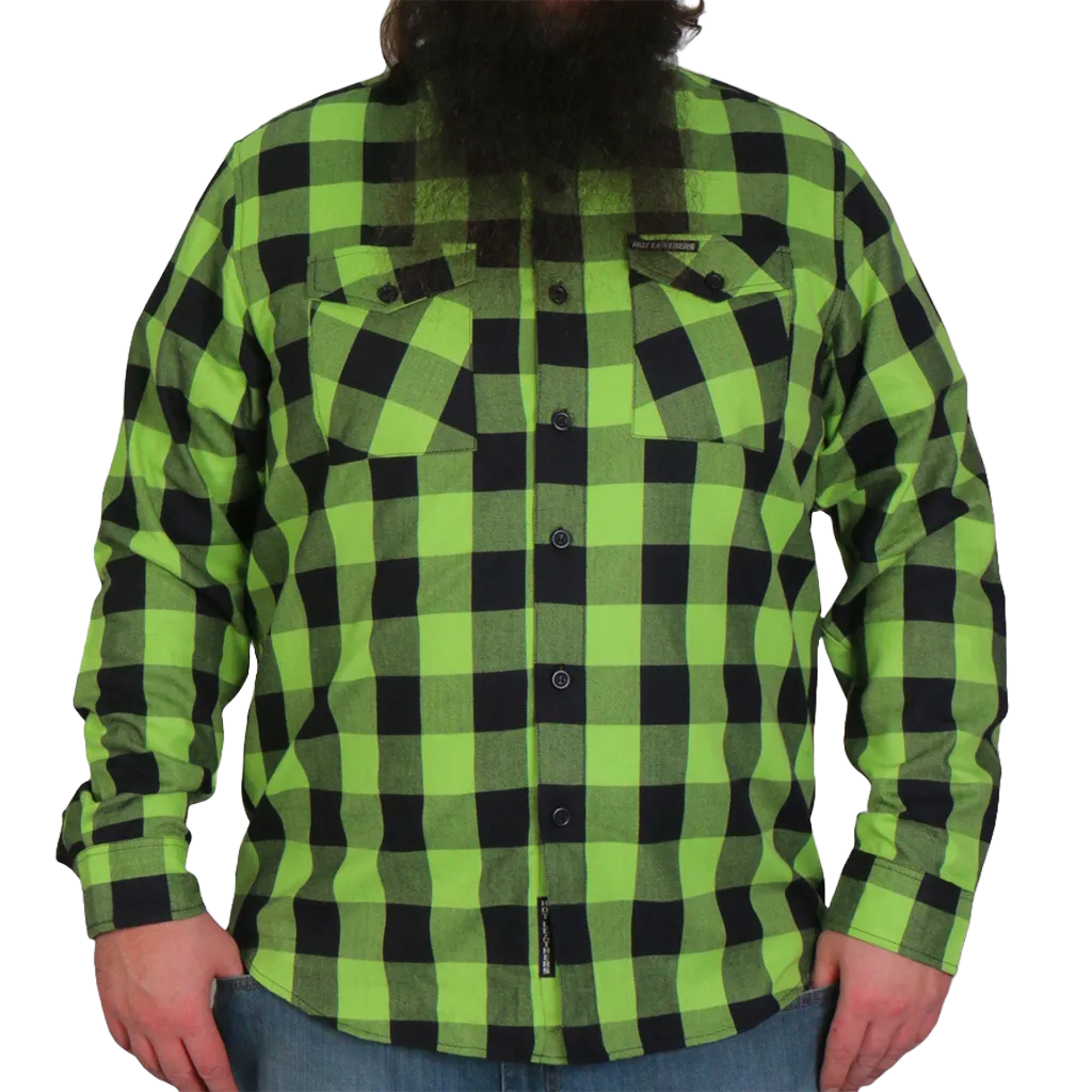 Men's Flannel Shirt in Black & Green