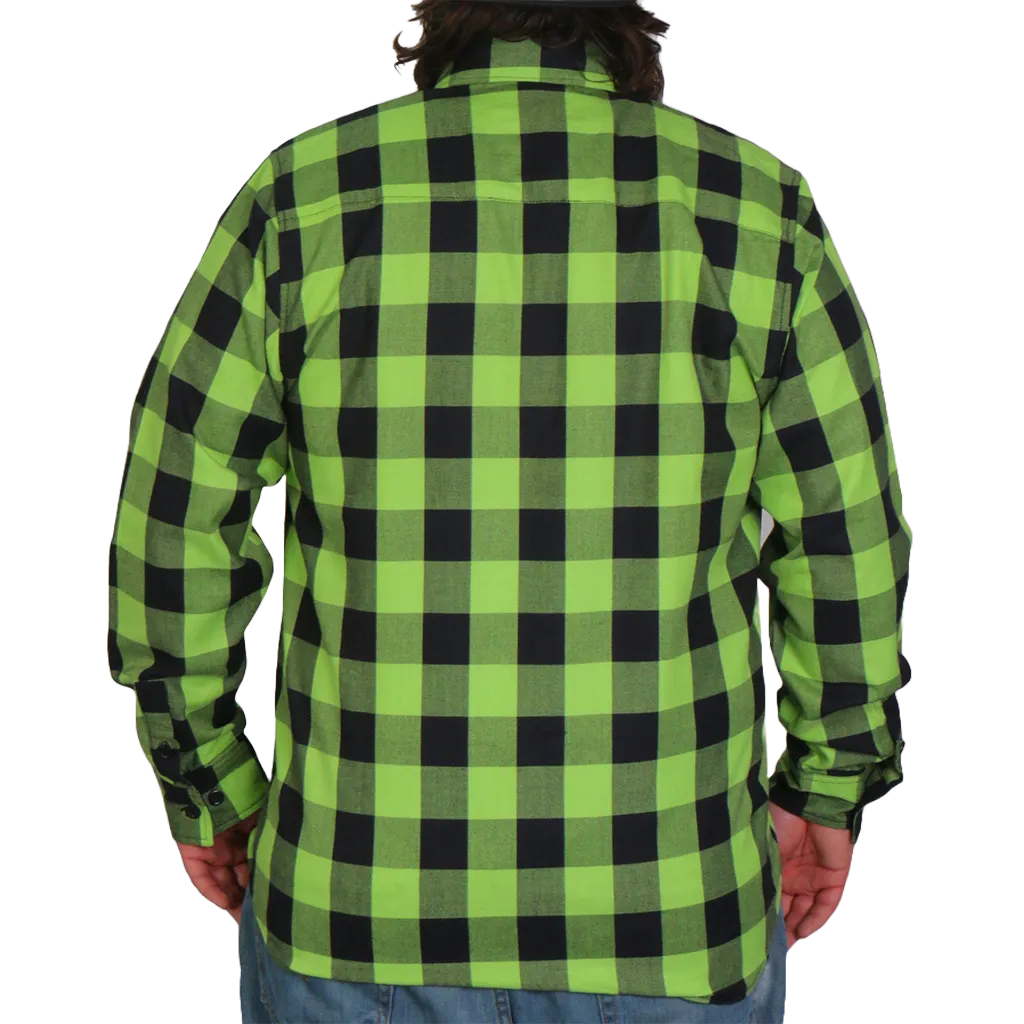 Men's Flannel Shirt in Black & Green
