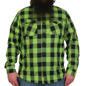 Men's Flannel Shirt in Black & Green