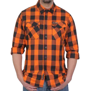 Men's Flannel Shirt in Black & Orange