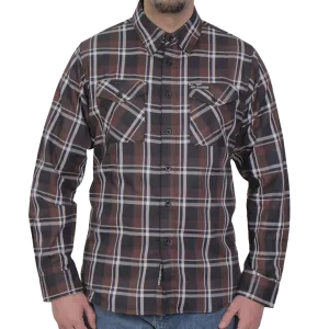 Men's Flannel Shirt in Brown, Black & White