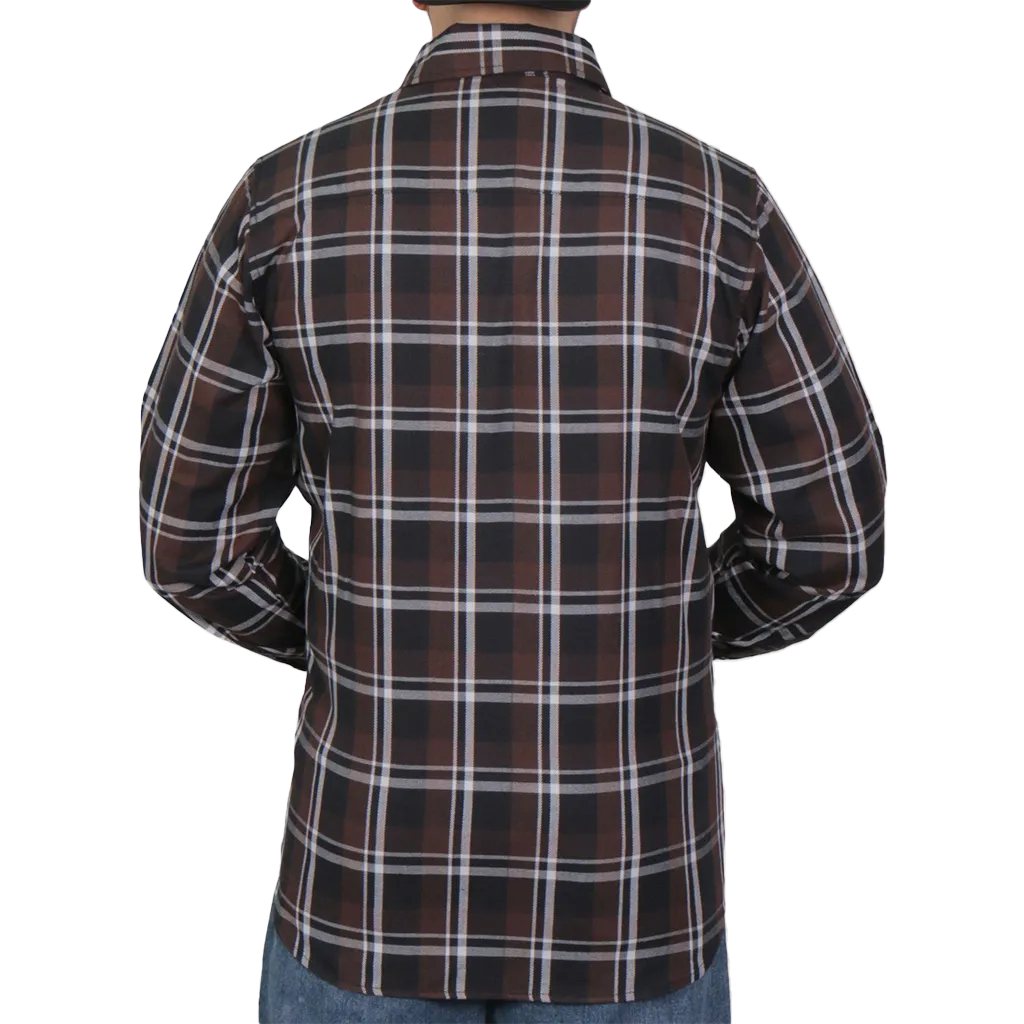 Men's Flannel Shirt in Brown, Black & White