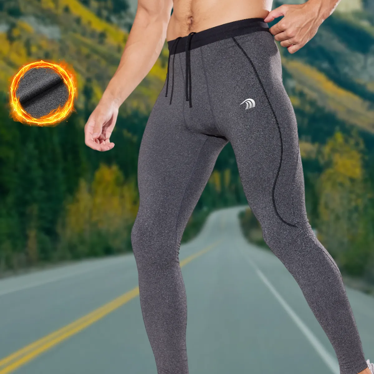 Men's Fleece Sports Tights