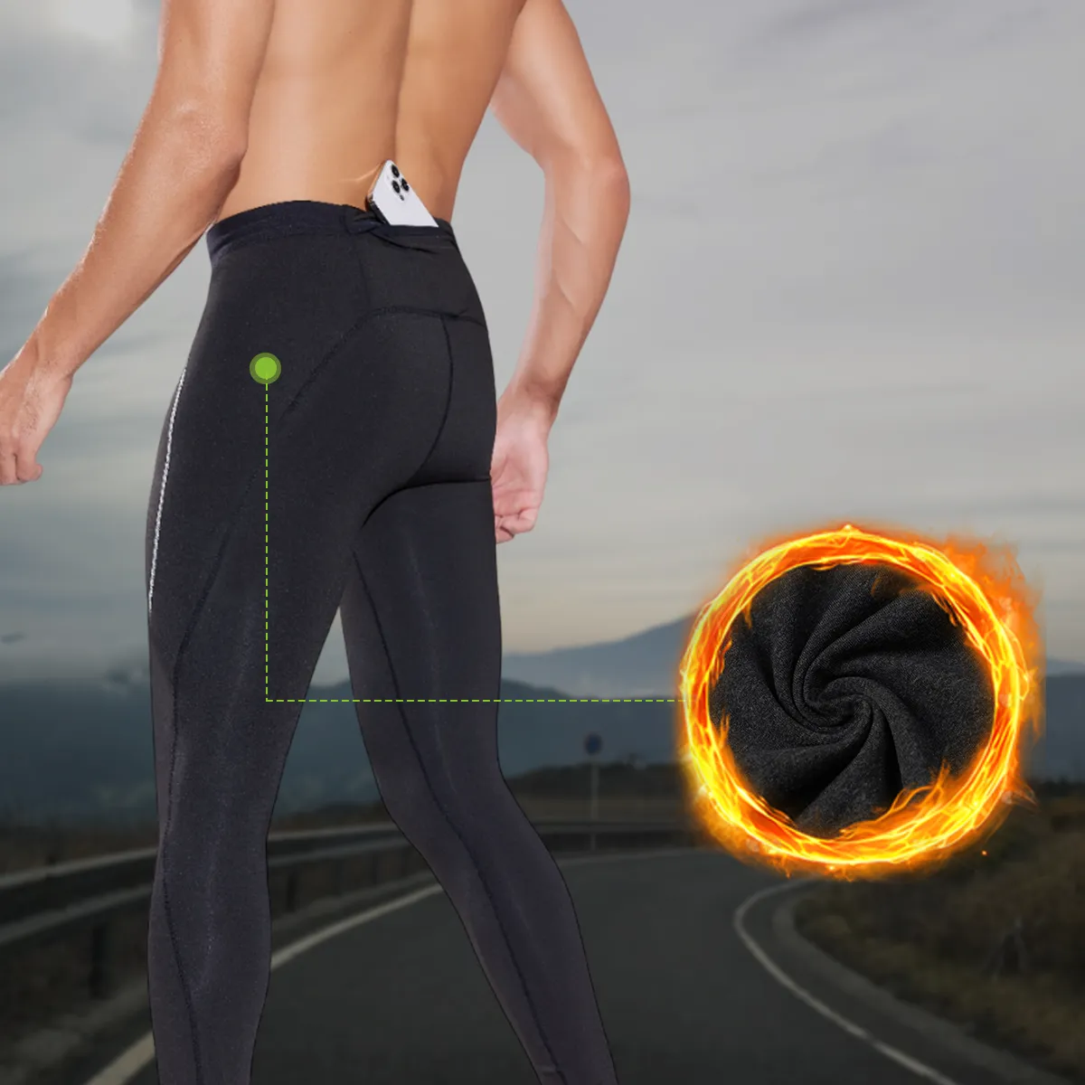 Men's Fleece Sports Tights