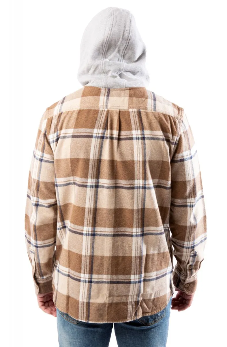 Men's Lopes Hooded Plaid Buttondown Flannel