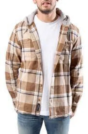 Men's Lopes Hooded Plaid Buttondown Flannel