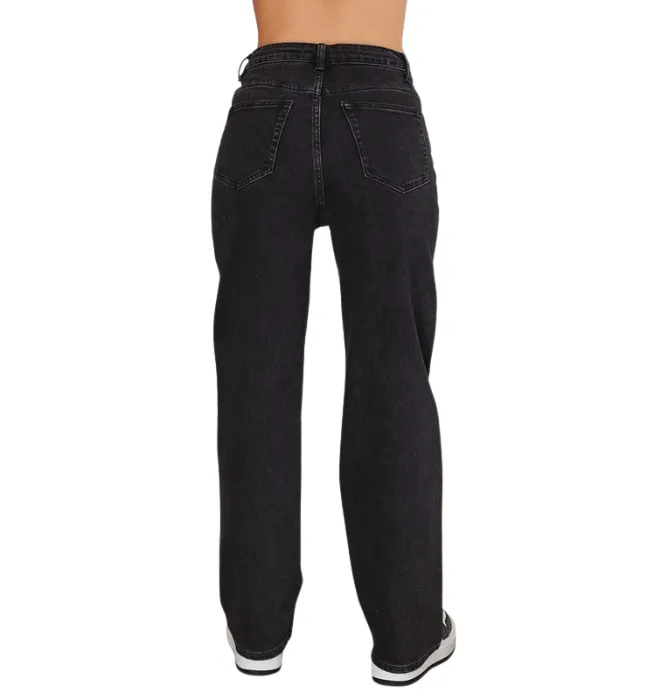 Merlo Washed Black Straight Leg Jeans