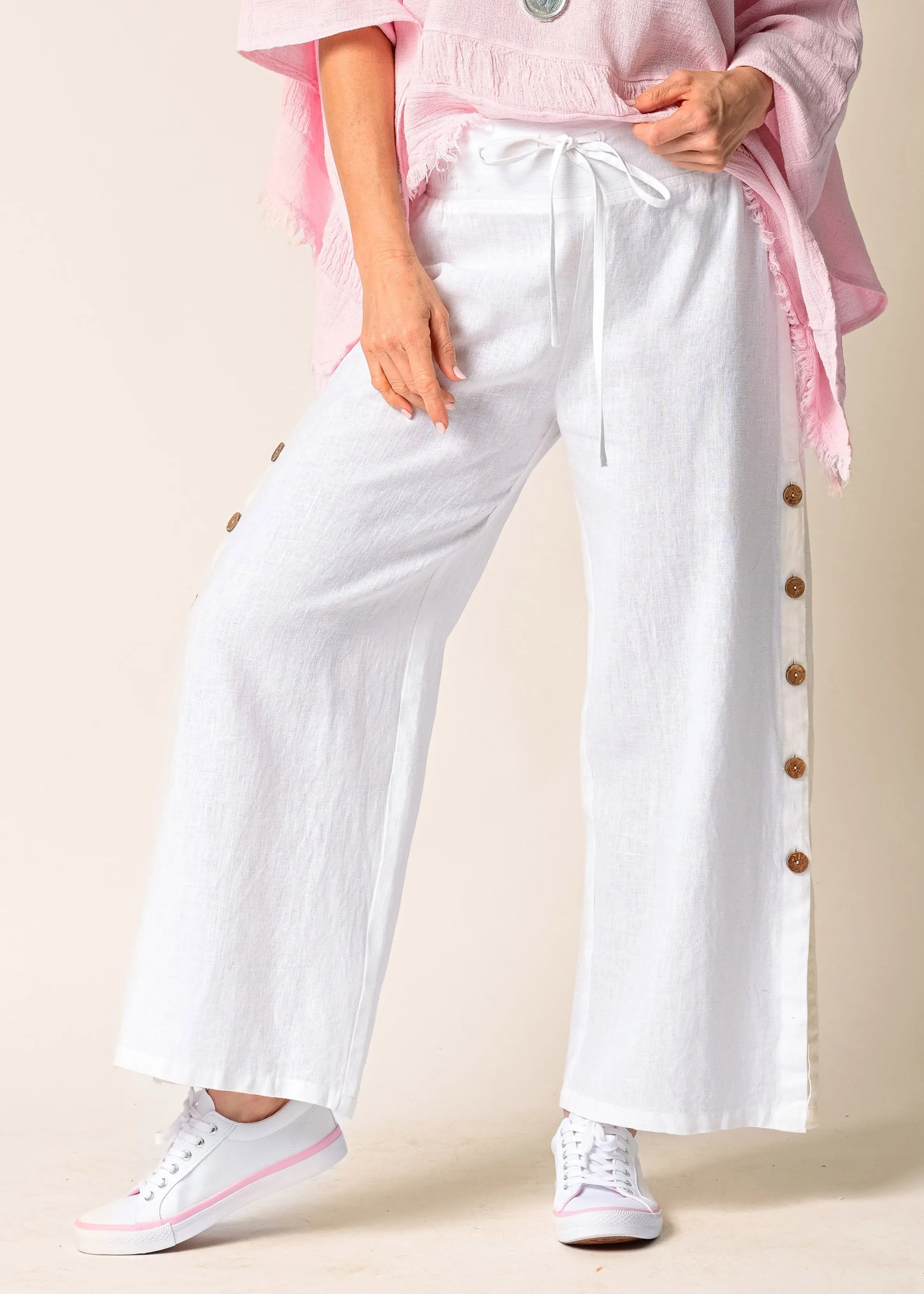 Mileta Linen Pant in Winter White