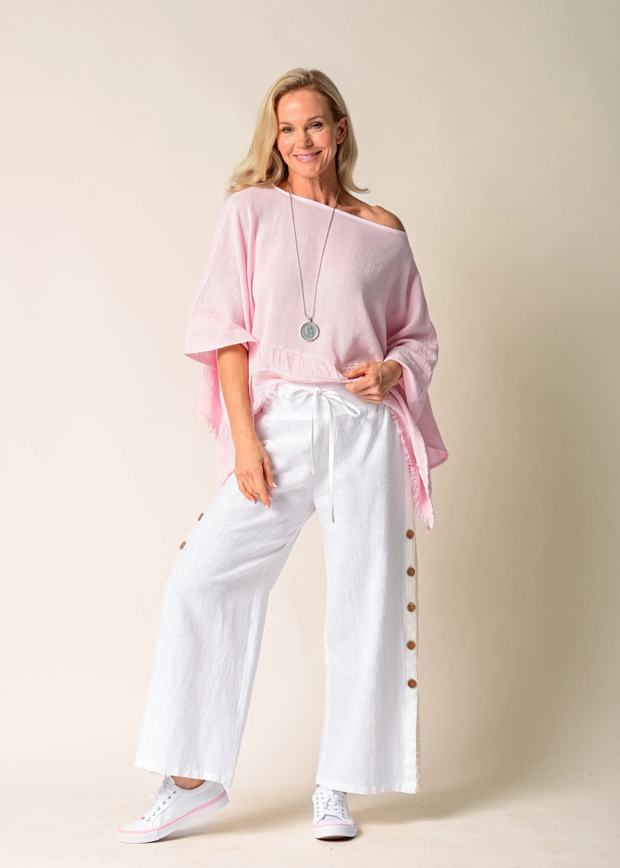 Mileta Linen Pant in Winter White