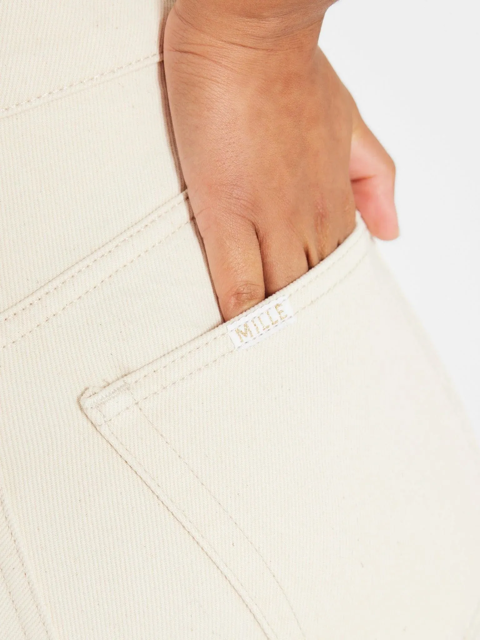 Mille - Ashton High Rise Wide Leg Flare Jean (Sand)
