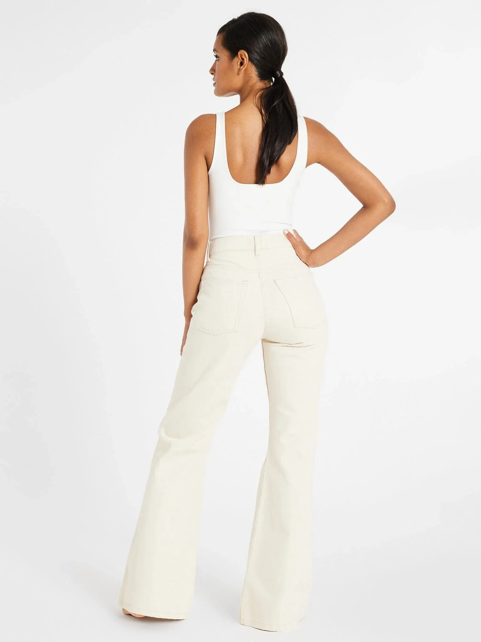 Mille - Ashton High Rise Wide Leg Flare Jean (Sand)