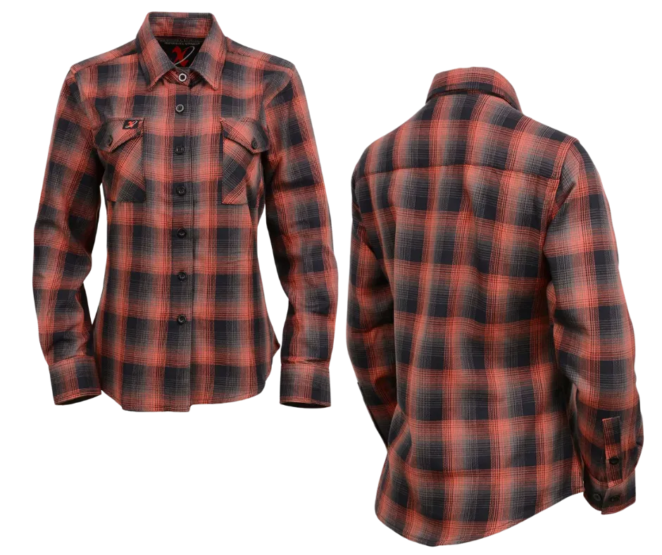 Milwaukee Ladies Black/Rust Flannel CLOSEOUT