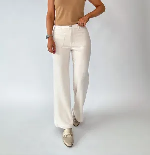 Moneymaker Wide Leg Pants - Cream
