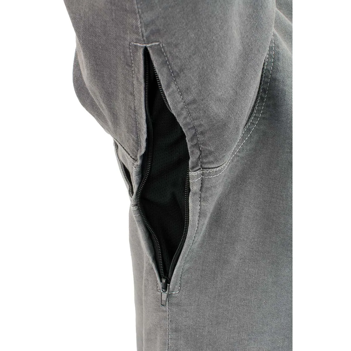 MPM1621 Men's Grey Flannel Biker Shirt with CE Approved Armor - Reinforced w/ Aramid Fibers