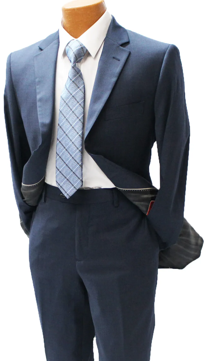 Navy Windowpane Modern Fit Suit