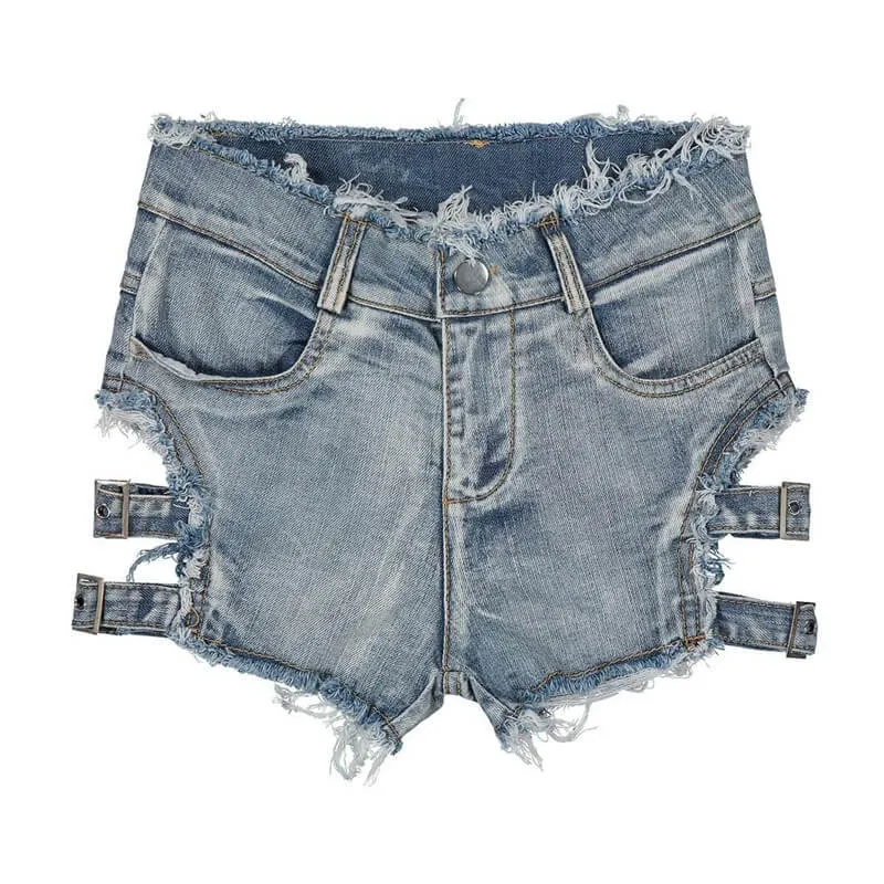 Nightclub Bar High Waisted Jean Shorts Women's Denim Shorts