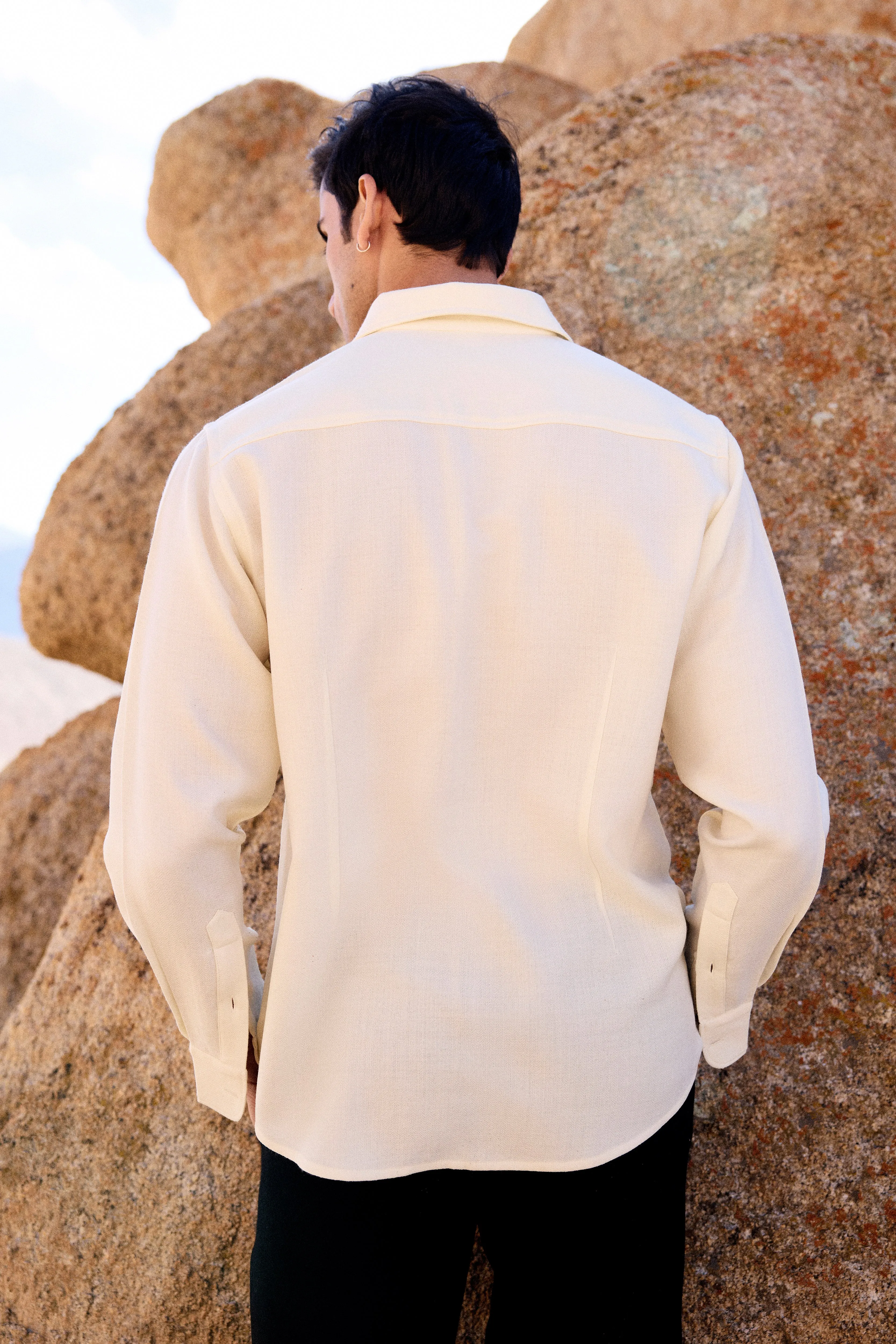 Nyoma Woollen Shirt- MAN (Ivory)