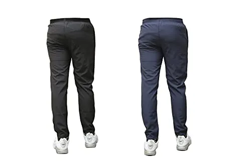Out Fit Track Pant for Men Combo Pack of 2 Plain Track Pant for Men with Side Zipper Pockets Stretchable Regular Fit Track Pants Lower for Sport Gym and Yoga Bottom Wear (M, Plain Combo)