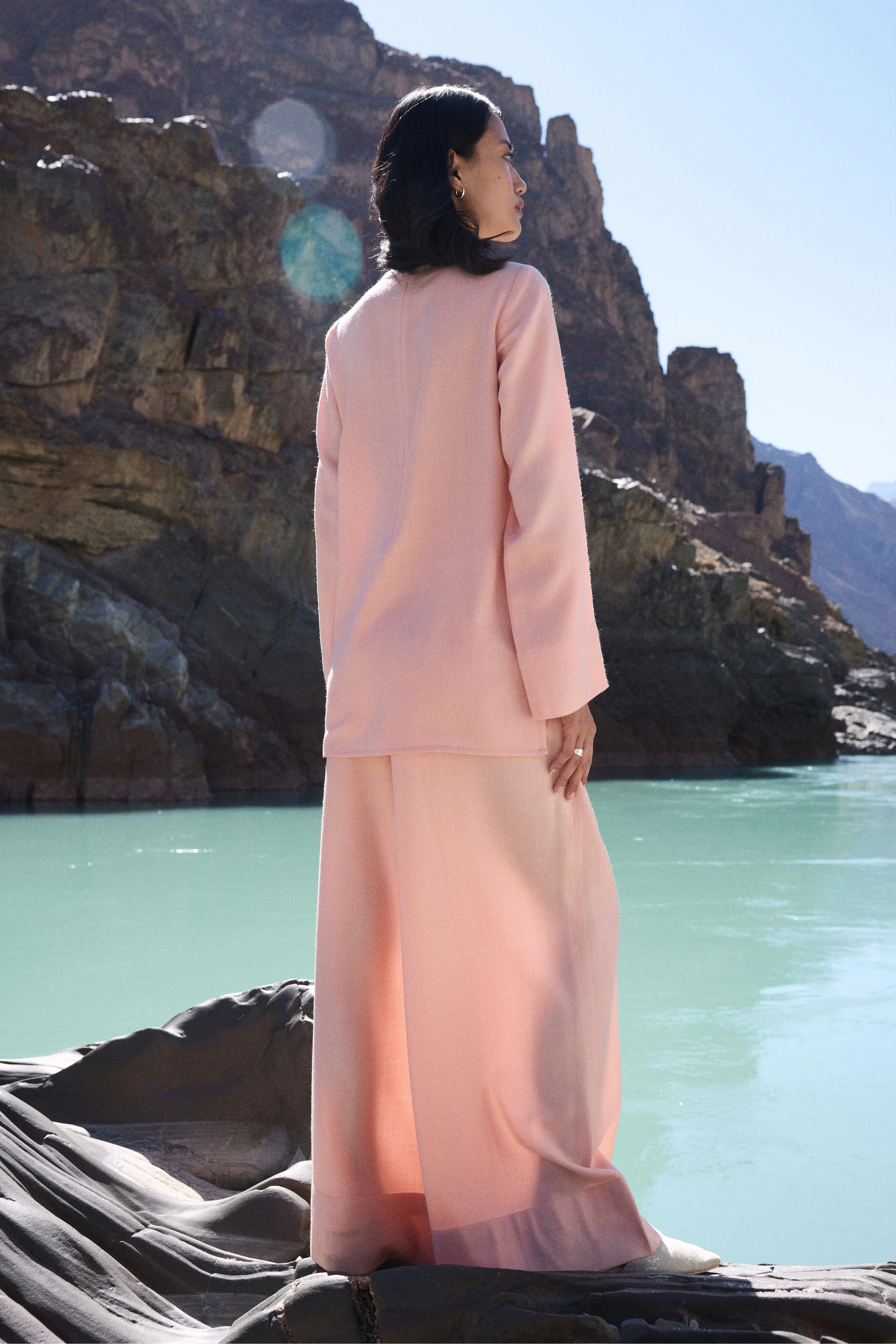 Panamik Woollen Top (Dusty Pink)