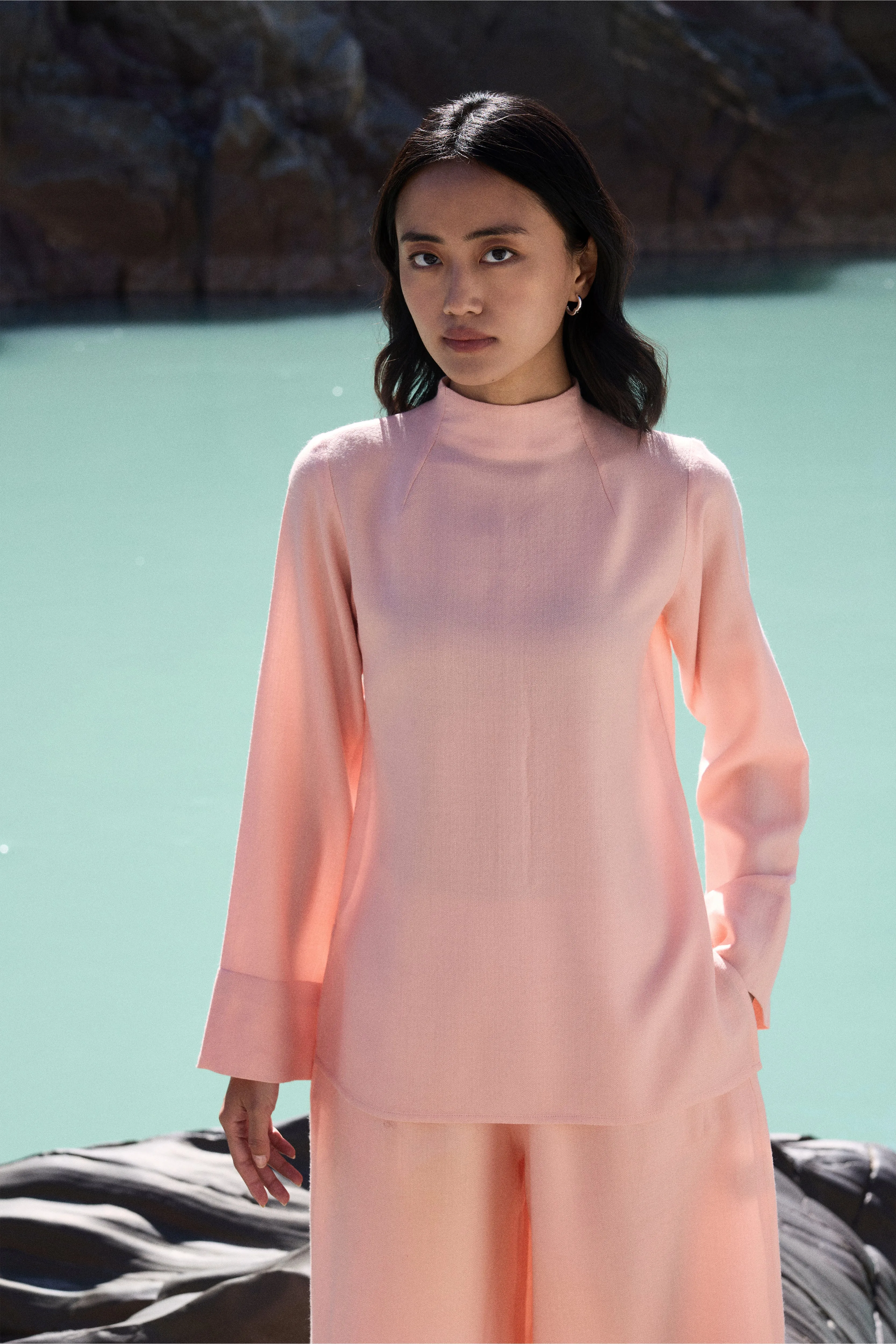 Panamik Woollen Top (Dusty Pink)