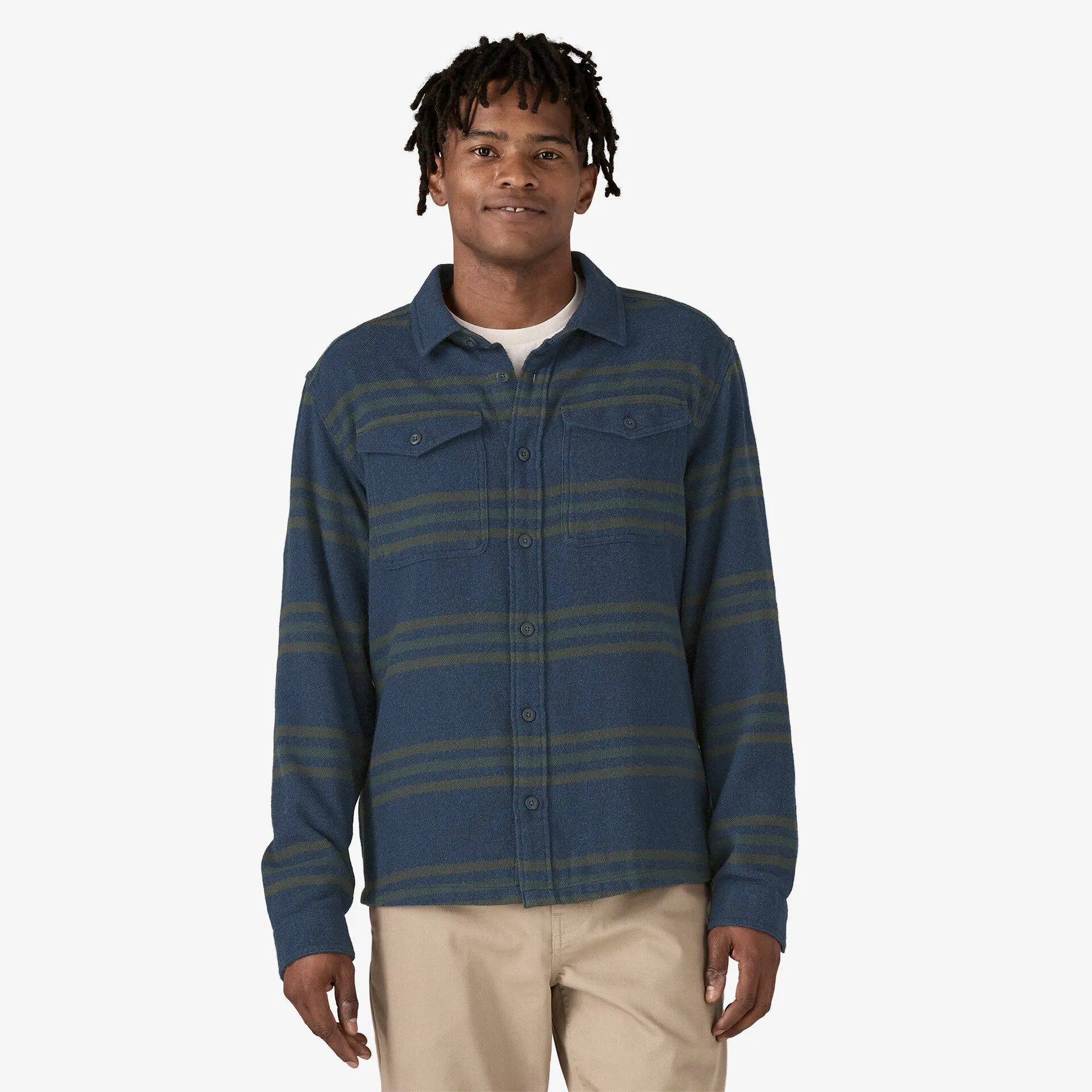 Patagonia - M's Fjord Flannel Shirt - Treelined: Smolder Blue