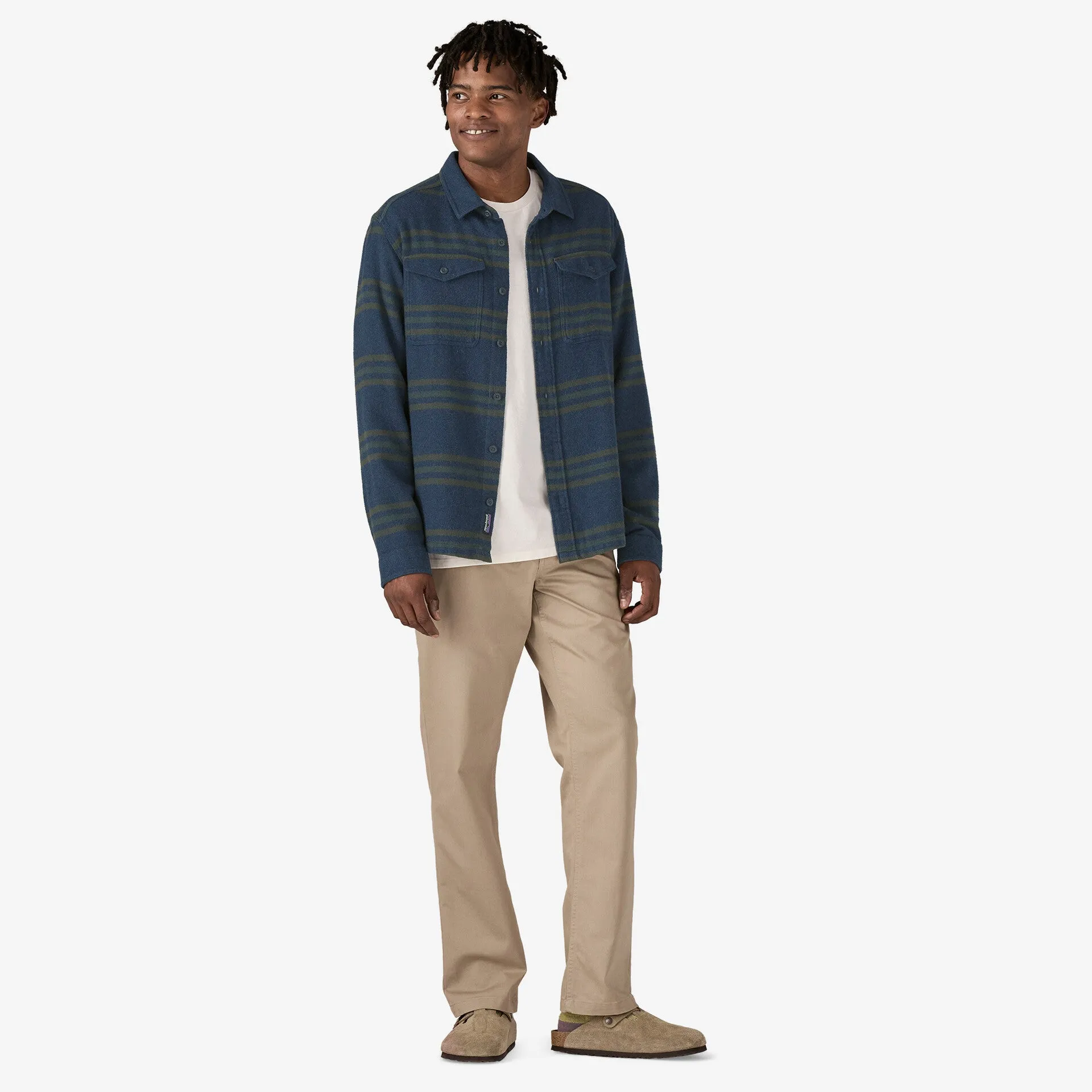Patagonia - M's Fjord Flannel Shirt - Treelined: Smolder Blue