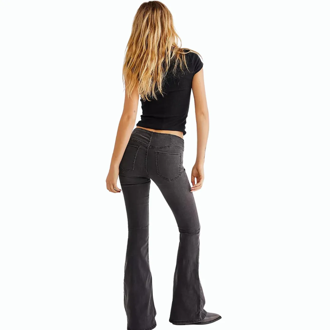 Penny Pull-On Solid Flare Jeans