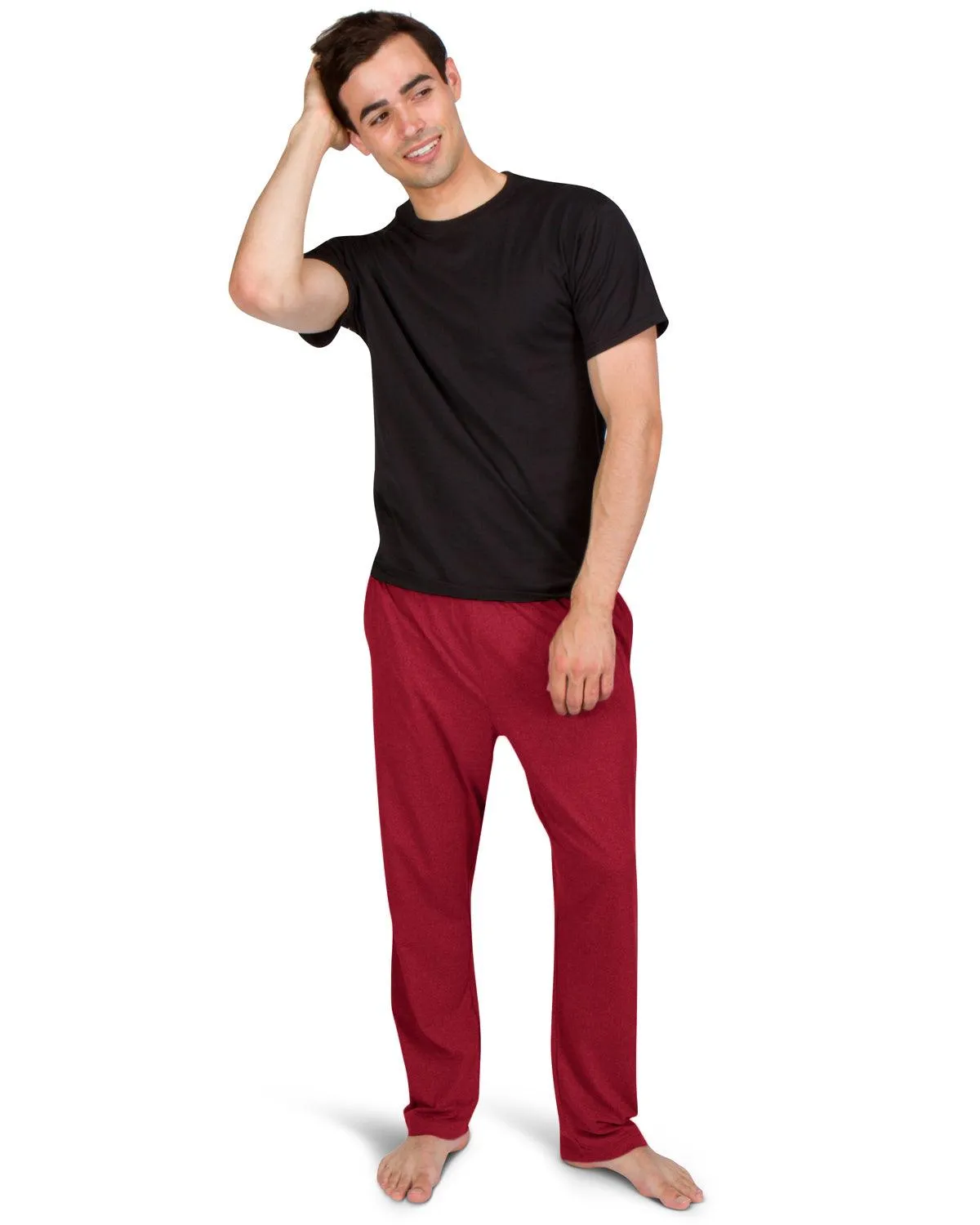 Performance Dry Fit Pajama Pants for Men - Stretch Lounge Pjs with Pockets, Tapered Fit