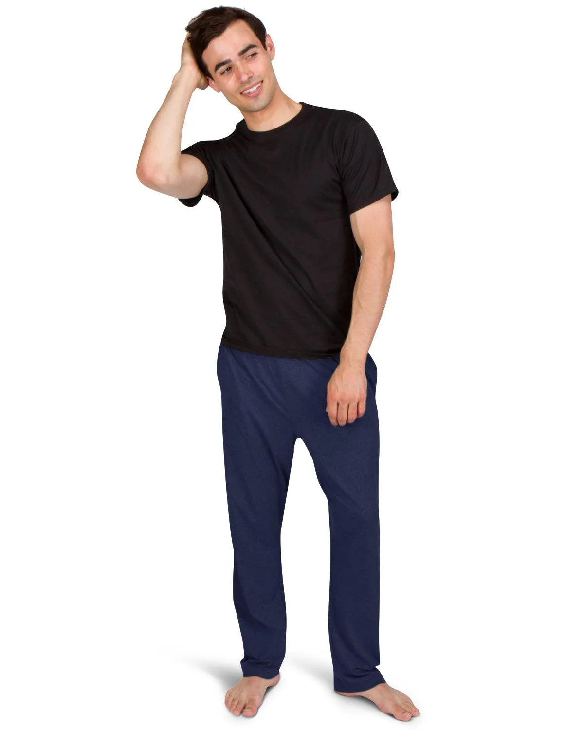 Performance Dry Fit Pajama Pants for Men - Stretch Lounge Pjs with Pockets, Tapered Fit